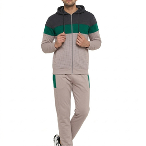Ensemble de survêtement en polaire à capuche élégant pour homme, pour l'hiver, la salle de sport, la course à pied, coupe régulière, respirant - Product Image 3