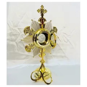 Espejo monstrario de latón de gran venta con detalles, decorativo para mesa, para uso en bodas y iglesias católicas - Product Image 1
