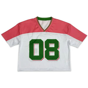 Direct Factory Supplier V Neck Collar Mesh Rugby American <b>Football</b> Jersey Breathable Custom Short Sleeve Unisex Streetwear - Product Image 1