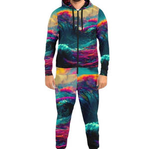 Survêtement de sublimation pour hommes avec imprimé intégral vibrant, tissu extensible doux et coupe confortable pour l'entraînement en salle de sport - Product Image 1