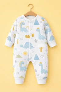 ชุดรอมเปอร์เด็กแขนยาว พรีเมียม ผลิตจากใยไผ่ 95% ผสมสแปนเด็กซ์ 5% เป็นมิตรต่อสิ่งแวดล้อม ปิดด้วยกระดุมแป๊ก ผ้าอินเตอร์ล็อค นุ่ม ระบายอากาศได้ดี แห้งเร็ว - Product Image 6