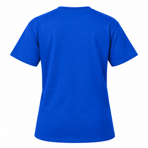 Camiseta Deportiva con Gráficos Atléticos en Azul Real y Dorado, Algodón Premium, Manga Corta, Cuello Redondo, Estilo Deportivo Informal, Unisex, Estampada - Product Image 4
