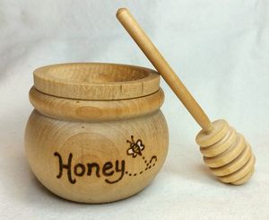 Tarro de miel de madera artesanal de confianza con diseño antiderrame y tapa abatible que garantiza un servicio limpio y previene la adherencia de miel para camping - Product Image 6