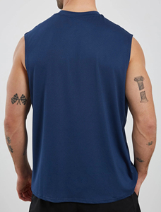 Débardeur de sport oversize de haute qualité pour hommes, en coton vierge, sans manches, pour la course et la gym, personnalisable avec logo - Product Image 3