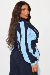 Conjunto Deportivo para Mujer con Bloques de Color, Chaqueta con Capucha y Pantalones, 100% Poliéster Tejido Transpirable, Ropa de Primavera - Product Image 4