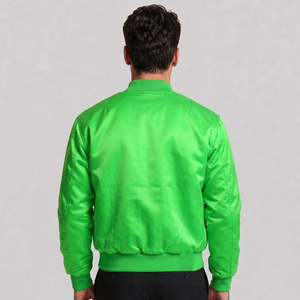 Veste de sport verte pour homme, logo X brodé, doublure en satin, coupe classique, style décontracté, vêtements d'automne - Product Image 3