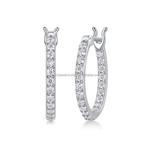 Mesmerizing Stylish Iced Out <b>Earring</b> Made From <b>Sterling</b> <b>Silver</b> with VVS Moissanite Diamonds Custom Size and Shape Fine Jewelry - Product Image 5