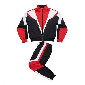YOURBRAND Men's Color Blocking Track Suit Set Sporty <b>Zip</b>-Up Jacket & Pants Breathable 100% Cotton Winter Wear - Product Image 5