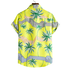 Mens Hawaiian Shirt Tropical <b>Tree</b> Print Short Sleeve Button <b>Up</b> Beachwear Summer Casual Vacation Holiday Resort Wear OEM ODM - Product Image 2