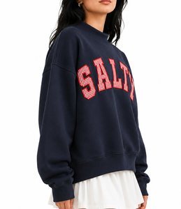 Sudadera de Invierno Oversize para Mujer con Cuello Alto y Logotipo Personalizado, 100% Algodón, con Aplique de Letras - Product Image 3