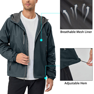 Men's Windbreaker <b>Jacket</b> With Zipper Lightweight Hooded <b>Waterproof</b> Casual Outdoor Hiking Wear Cheap Price Men Windbreaker <b>Jacket</b> - Product Image 4