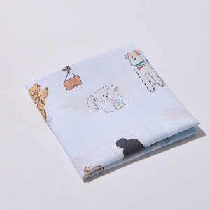 [K-ESSENTIALS] Mouchoir en coton doux pour enfants, motif animaux de dessin animé, coloré, style années 60, avec bordure en dentelle - Product Image 1