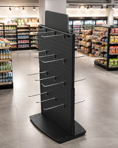 Double Sided Rotating Floor Standing Display Stand Custom Logo Supermarket Promotional Made PVC Black for Custom - Product Image 5