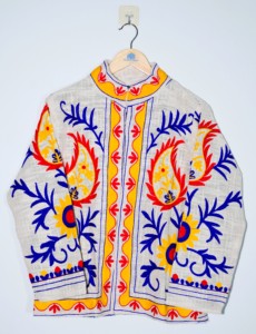 Blouson Bomber en Coton Suzani Brodé à la Main pour Femme, Motif Floral Bohème, Automne Hiver, Écologique, Respirant, Idéal pour les Festivals - Product Image 5