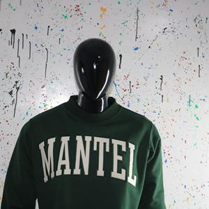 MANTEL DARK GREEN <b>Mock</b> <b>Neck</b> Sweatshirt 100% BLUE Applique Embroidery wide <b>neck</b> Sweatshirt Finer Threads - Product Image 3