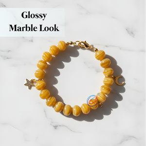 Guirnalda de Cuentas Sueltas de Vidrio Amarillo Premium en Forma de Rondelle |   Guirnaldas Decorativas Elegantes (16-18mm 8 pulgadas) para Decoración del Hogar, Fiestas y Manualidades - Product Image 4