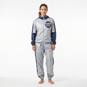 Ensemble survêtement coupe-vent en nylon surdimensionné, veste zippée et pantalon de sport - Product Image 1