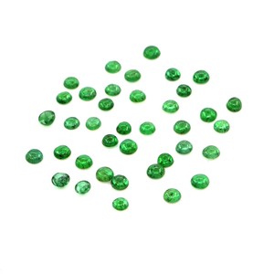 Esmeraldas naturales de Zambia calibradas en forma de cabujón, redondas de 2 mm, piedras preciosas de esmeralda sueltas naturales para la fabricación de joyas, listas para usar. - Product Image 2