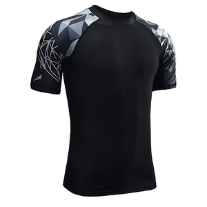 OEM Men Rash Guard T <b>Shirt</b> <b>Compression</b> Short Sleeve Swim <b>Shirt</b> UV Protection Custom Logo Bulk Supply - Product Image 5