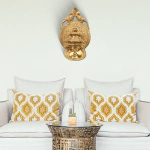 Hecho a mano de latón de 7 pulgadas Kathakali cara colgante de pared artículo de decoración del hogar hecho en La India artículo hecho a mano - Product Image 1