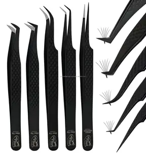 Professional Lash Extension Tweezer Fiber Tip Eyelash Extension Tweezers Pointed Volume Tweezers Custom Logo Printing - Product Image 1