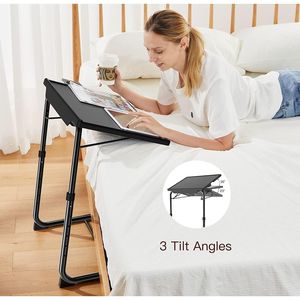 Adjustable 6 Height TV Dinner Tray Table Comfortable <b>Folding</b> TV Stand for <b>Bed</b> & Sofa Adjustable TV Tray on <b>Bed</b> Sofa - Product Image 3