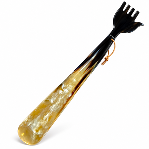 SOFIYA CRAFT Buffalo Horn Natural Shape Long Handle Shoe Horn <b>Back</b> <b>Scratcher</b> Handmade Real Touch 2-in-1 Wedding Gift Men Uttar - Product Image 1