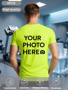 Men's Performance T-Shirts O-Neck Back Neck Lightweight Breathable Moisture-Wicking Quick-Drying Eco-Friendly 100% Polyester - Product Image 4