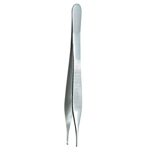 Pinzas para tejidos Adson 1x2 dientes, 4.75–5 pulgadas, acero inoxidable alemán, instrumento quirúrgico con agarre horizontal dentado, certificado CE - Product Image 6