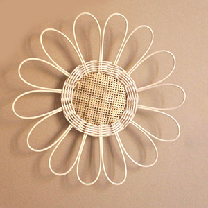 Adorno de Pared de Flores de Ratán Trenzado a Mano para Decoración de Cuarto de Bebé, Adhesivos de Pared al por Mayor - Product Image 1
