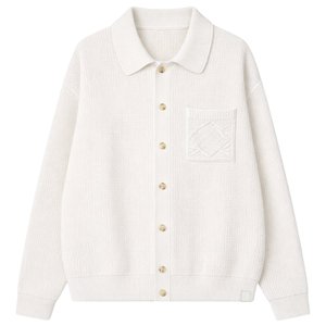 Camisa de punto para hombre con bolsillo, manga larga, abotonada, informal, de tejido suave y texturizado, suministro OEM - Product Image 1