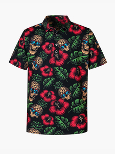 Polo à manches courtes personnalisé pour homme, séchage rapide, jersey d'été avec protection solaire, impression numérique 3D, grande taille, motif uni - Product Image 1