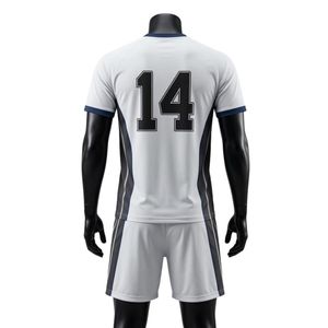 Ensemble short et maillot de netball sublimé blanc et gris pour homme, en polyester léger, uniforme de sport avec empiècements latéraux, pour matchs d'équipe et entraînements - Product Image 2