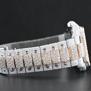 นาฬิกาเพชรคุณภาพสูงแบบกำหนดเองได้  ใหม่เอี่ยม  ฝังเพชรแล็บโกรว์  ตัวเรือนสแตนเลส  คุณภาพดีที่สุดสำหรับผู้ชาย - Product Image 3