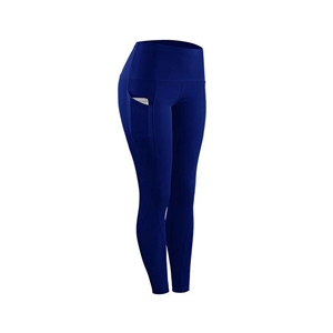 High Waist Black <b>Leggings</b> <b>With</b> <b>Pockets</b> Full Length Seamless Knitted Sporty Style Stretch Breathable Comfortable Quick Dry - Product Image 2