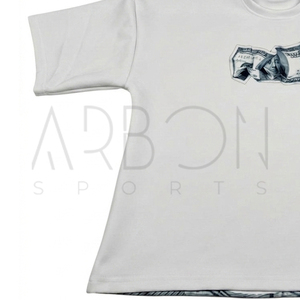 บริการ OEM ODM ที่ดีที่สุด ผู้จัดจำหน่ายที่เชื่อถือได้ เสื้อยืดสตรีทแวร์ทรงหลวมพิมพ์ลายธนบัตรดอลลาร์แบบสั่งทำ แขนสั้น รุ่นใหม่ล่าสุด - Product Image 6