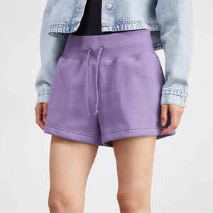 Summer Casual Women's Mid Waist <b>Elastic</b> Shorts 100% Cotton Anti-Wrinkle Sporty Printed Knitted Fabric - Product Image 6