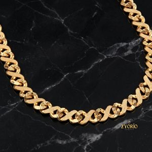 Luxury Gold Cuban Link Chain <b>Necklace</b> for Men Hip Hop Fashion Jewelry Textured Miami Cuban Chain Premium <b>Statement</b> <b>Necklace</b> - Product Image 5