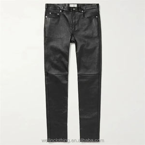 Pantalon en cuir pour homme, taille haute, coupe large, nouvelle mode, style streetwear avec poches avant, haute qualité, meilleur design, vêtements en cuir - Product Image 2