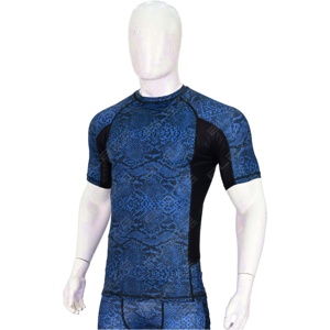 Camisetas Rashguard con estampado digital 3D personalizadas para hombre, pantalones cortos de compresión de algodón 100%, mangas ajustadas, entrenamiento BJJ esencial - Product Image 4