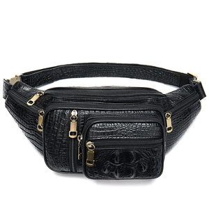 Sac de poitrine en cuir véritable, sac à bandoulière, fermeture éclair, décontracté, durable, usage quotidien, toutes saisons, pour hommes - Product Image 3