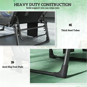 Ensemble de 2 chaises longues pliantes d'extérieur pour la cour, pour bronzer et se détendre - Product Image 3