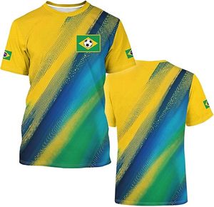 Camiseta de Fútbol de Brasil Amarilla, Azul y Verde de Poliéster con Emblema Nacional y Patrón de Estrellas, Ropa Deportiva de Secado Rápido y Duradera - Product Image 4