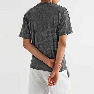 Camiseta Cómoda de Uso Diario con Lavado Ácido para Hombre, Tela de Algodón Suave Lavada, Material Transpirable, Ideal para la Moda de Verano - Product Image 4