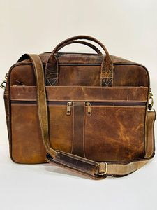 Bolsos de cuero genuino para portátiles y fundas, diseño sólido y duradero con espacio de almacenamiento avanzado, bolsos de alta calidad para adultos. - Product Image 5