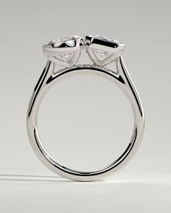 แหวนหมั้นเพชรแล็บโกรว์ Calvellae Pear and Emerald Bezel และ Half Bezel Toi et Moi พร้อมใบรับรอง IGI - Product Image 6