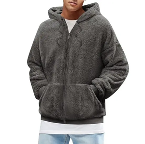Fabric New Arrival Customized <b>Sherpa</b> Fluffy Fleece <b>Hoodie</b> Sweatshirts Heavyweight Thick Fur Pullover Hoodies for <b>Men's</b> - Product Image 1