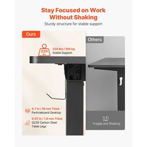 Dual Hooks Heavy Duty Carbon Steel L-Shaped Electric Adjustable Height Corner Gaming <b>Desk</b> Computer Table with w - Product Image 4