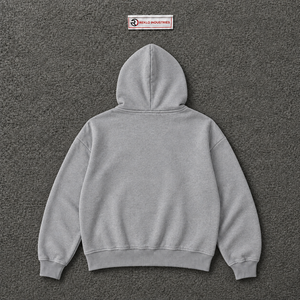 Sweat-shirt à capuche gris oversize avec fermeture éclair, imprimé graphique Wake Up, streetwear pour homme, fermeture éclair intégrale, mode urbaine décontractée, coupe hiver - Product Image 6