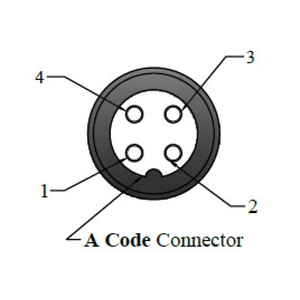 Connecteur M12 blindé à 4 broches, code A, mâle droit, à bornes à vis, câblable sur site, indice IP68, 4A 250V, en alliage de cuivre, Inde - Product Image 3